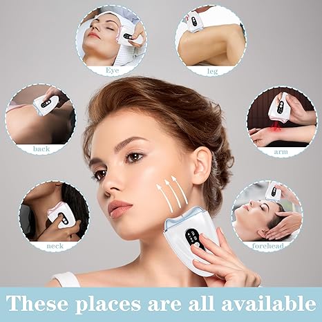 Celestial Blush Electric Gua Sha Facial Tool, Upgraded Hot & Cold Dual-Mode Face Neck Massager